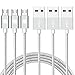 SGIN Micro USB Cable,3-Pack 6ft Nylon Braided Charging Cord - Extra Long USB 2.0 Sync and Charge for Android Devices, Samsung Galaxy, Sony, Motorola Nokia,and More(S Grey White)