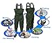 no!no! Chest Waders,Waiters,Hip Waders,Fishing Waders for Men and Women Waterproof Nylon/PVC Bootfoot Hunting Waders with Boots Fishing Waiters with Wading Boots,Lightweight Green Waders