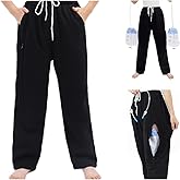 Lmaray Catheter Leg Bag Trousers, Nephrostomy Bags Pants, Urine Bag Ostomy Support with Dual Pockets, Grey