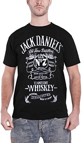 Jack Daniels T Shirt Old Advertising Vintage Logo Official Mens Black