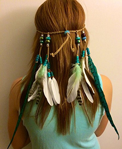 Amazon Com Tribal Headband Native American Feather Headband