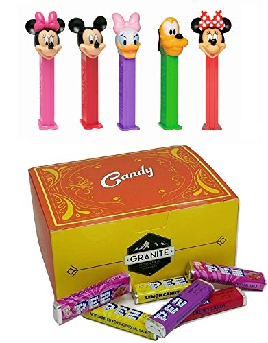 PEZ Mickey Mouse & Friends Candy Dispensers and Gift Box Set: Mickey Mouse, Minnie Mouse, Daisy Duck, Pluto and Minnie with Polka Dots – 5 Dispensers with PEZ Candy Refills in a Candy Gift Box