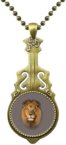 Amazon ライオンヘアーイヤー ネックレスアンティークギタージュエリー音楽ペンダント ネックレス 通販