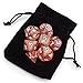 7 Die Polyhedral Dice Set - Royal Bubblegum (Pink Glitter) with Velvet Pouch by Wiz Dice
