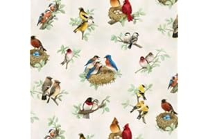 NAISIAN Elizabeth's Studio Beautiful Birds Quilt Fabric Fat Quarter