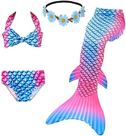 Fishkidtail 2019 Mermaid Costume for Girls Bathing Swimsuit Swimwear Princess Sea-Maid Bikini Set(No Monofin)