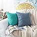 MERNETTE New Year/Christmas Decorations Linen Decorative Square Throw Pillow Cover Cushion Covers Pillowcase, Home Decor for Party/Xmas 18x18 Inch/45x45 cm, Turquoise, Set of 2