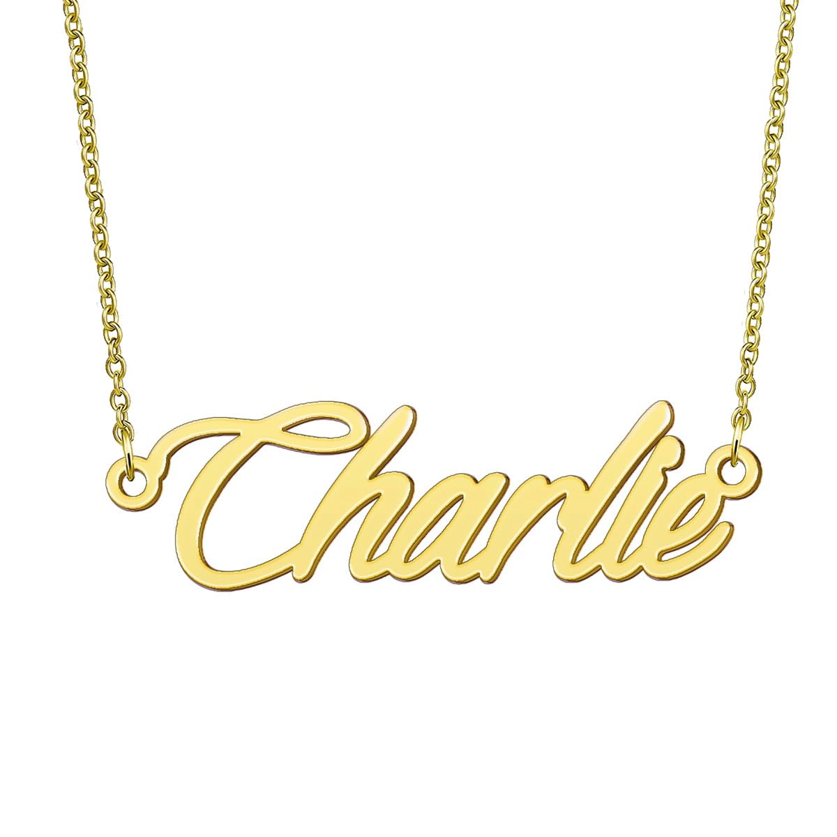 BYBWBL Charlie Name Pendant Necklace 18k Gold