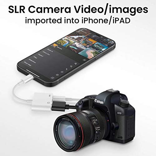 Lightning to USB Camera Adapter [Apple MFi Certified] 2 in 1 Portable