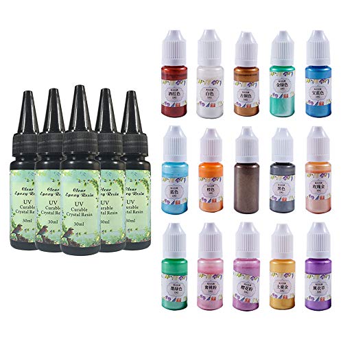 Buy 5X 30ML Epoxy Resin 15 Colorful Liquid Pearlescent Pigments with
