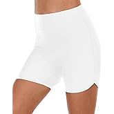 Yonique Womens Swim Shorts High Waisted Swim Bottoms Tummy Control Bathing Suit Bottom Boy Shorts(Available in Plus)