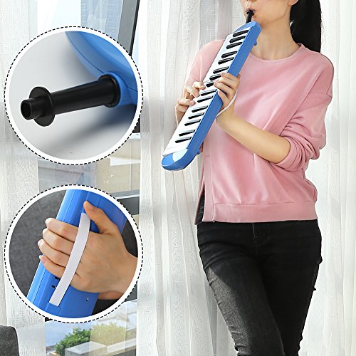 Lujex 32-Key Melodica,Entry Level Melodica Piano Portable Standard Tone Musical Education Instrument for 2+Years Old Kids/Beginner Gift with a Carrying Bag (Blue)