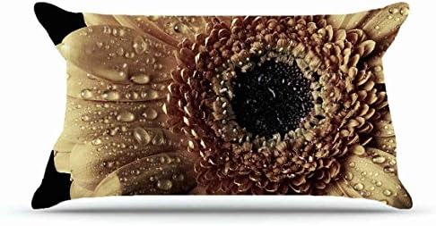 Jarrod King Size 20X36 PillowCase Inches Cotton Pillowcases Decorative Pillow Cover Case with Hidden Zipper Decor Cushion Covers - Nature Flowers flowers macro raindrops sunflowers Nature Flowers For