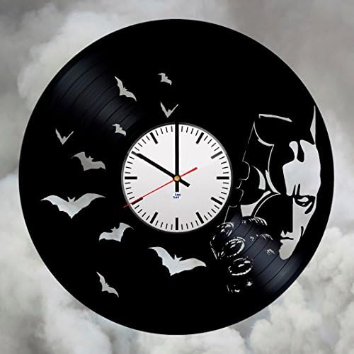 Modern Vinyl Record Wall Clock With Batman Items Design - Unique Living Room or Bedroom Wall Decor - Original Gift Idea For Boys and Girls - Exclusive Comics Fan Art