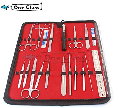 38 PCS ADVANCED BIOLOGY LAB ANATOMY STUDENT DISSECTION DISSECTING KIT WITH 20 SCALPEL BLADES #15 #22 (OC BRAND)