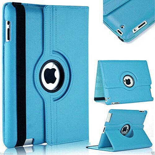 Apple iPad 10.2 inch case for iPad 8th Generation 2020 / iPad 7th Generation 2019, iPad 7 7th Gen iPad 8 8th gen case 360 Degree Rotating Smart Protective Stand Cover, With Stylus Pen (Sky Blue)