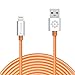 iPhone 6 Charger, 10 Ft Long, F-color Apple MFI Certified Nylon Braided 8 Pin Lightning Cable Cord to USB Cord for iPhone 6S 6 Plus 5 5S 5C, iPhone SE, iPad Air 2 Mini 4 3 2, iPad Pro Orange 3M