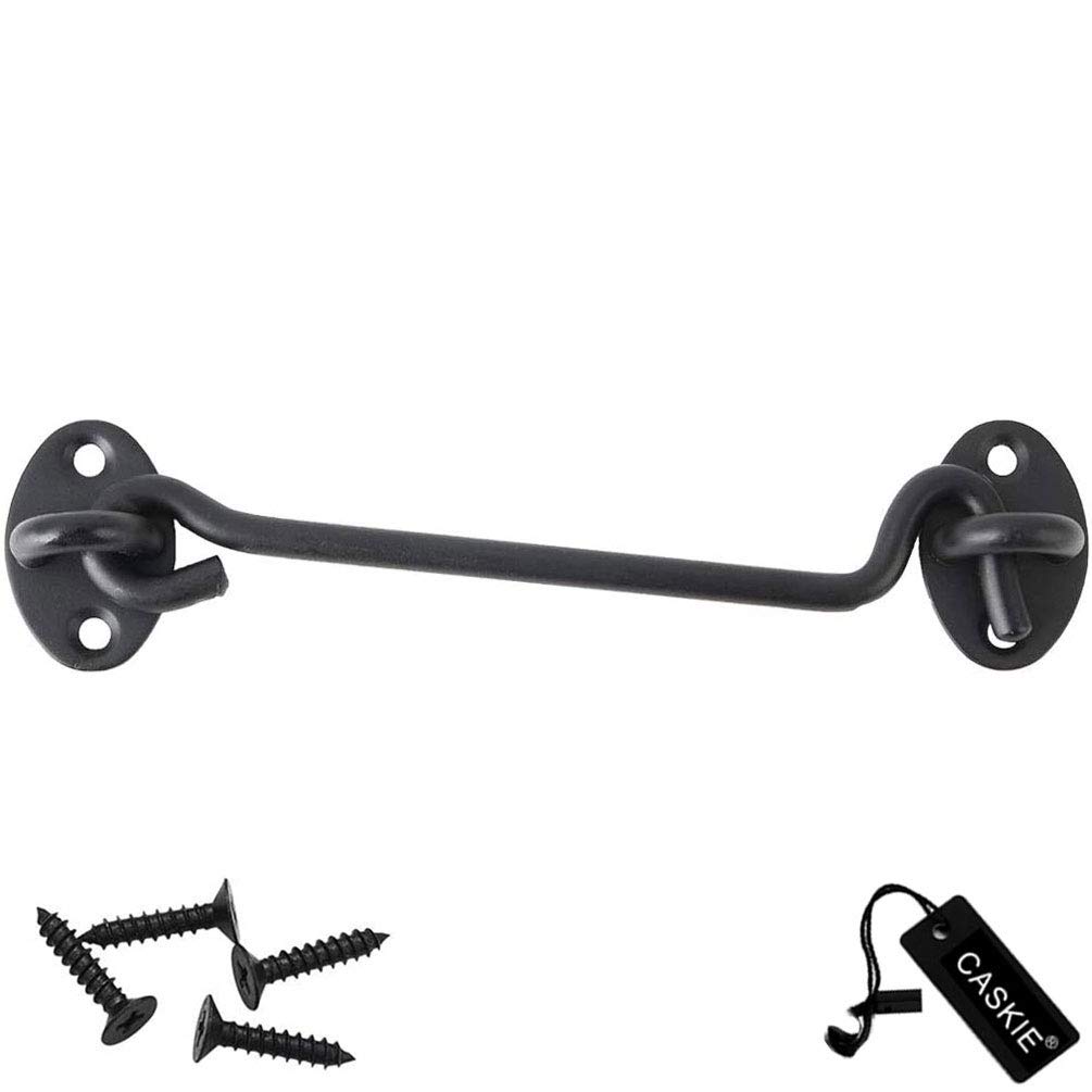 Cabin Hook Stainless Steel Latch and Eye Privacy Hooks Door Stay with Screws Lock for Gate Shutters Window Slide Barn Shed Patio Door - Matte Black