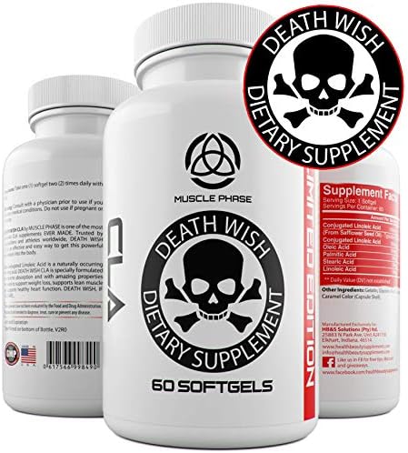_ CLA by DEATH WISH SUPPLEMENTS,Fast Acting CLA for Men & Women,CLA Safflower Oil for Weight Loss,Cla Safflower Oil,CLA Pills , Extreme Potency Fat Burner, Weight Loss Pills That Work Fast