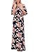 VIGVOG Women's Boho Floral Print Off Shoulder Maxi Casual Dress with Short Sleeves, Navy Blue, Large