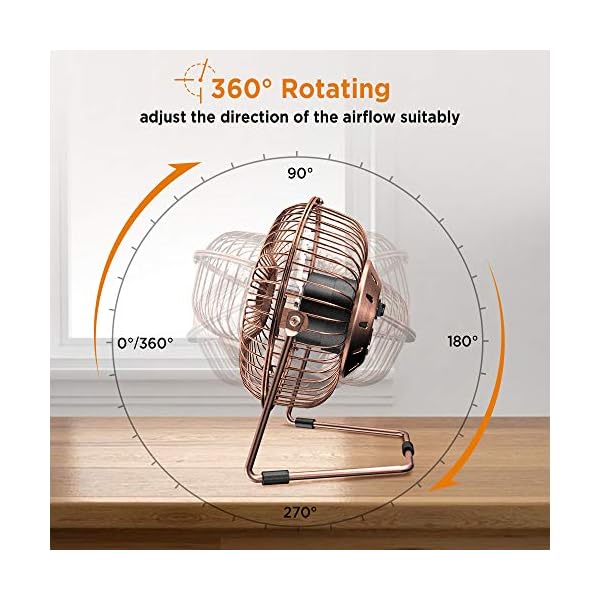 EasyAcc-USB-Desk-Fan-5-Inch-Desktop-Silent-Fan-Air-Circulator-2-Speeds-360-Rotation-Brushless-Motor-Noiseless-for-Home-and-Office-Laptop-Notebook-PC-Desk-Table-Fan-Metal-Brone EasyAcc USB Desk Fan 5 Inch Desktop Silent Fan Air Circulator 2 Speeds 360° Rotation Brushless Motor Noiseless for Home…