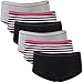 Gildan Women's Plus Size Stretch Cotton Boyshort Panties, 6 Pairs, Assorted Prints, 2X