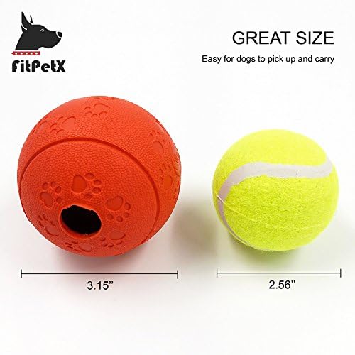 FitPetX Dog Treat Dispensing Ball Doy Toy, Interactive IQ Treat Training Toy for Dogs, Medium Toy for Small and Medium size dog-Yellow