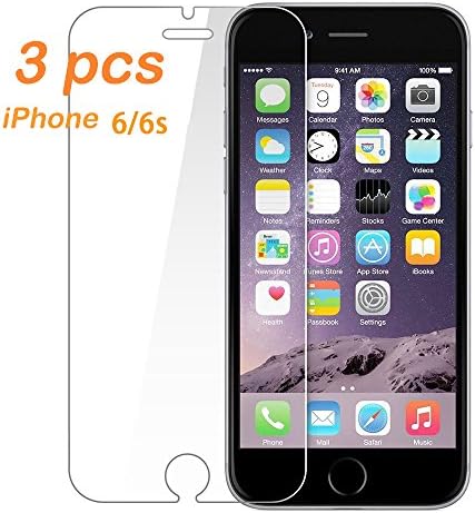 TOOLIFE iPhone 6S Screen Protector Glass, 9H Hardness Anti Scratch Fingerprint, Tempered Glass Screen Protector for iPhone 6,iPhone 6S ( 3-Pack)