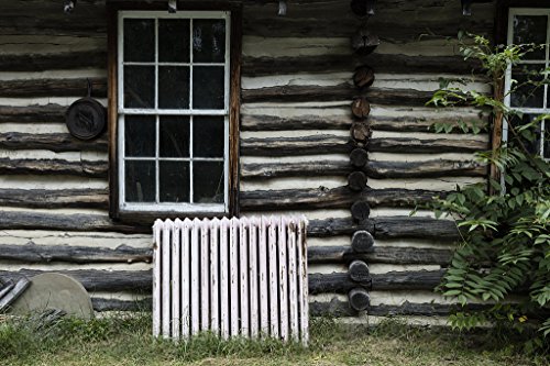 24 x 36 Giclee Print of Detail of an Old Log Storage Building at Dells Mill a Gristmill Built on Bridge Creek in 1864 That Operated Until 1968 in The Eau Claire County Wisconsin Town of Augusta r9