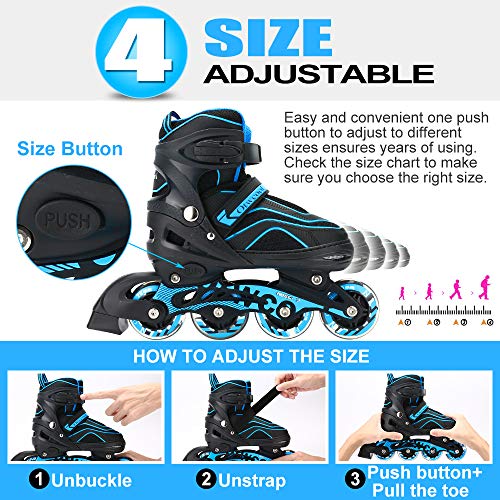OtwCool Adjustable Inline Skates for Kids and Adults, Outdoor Blades