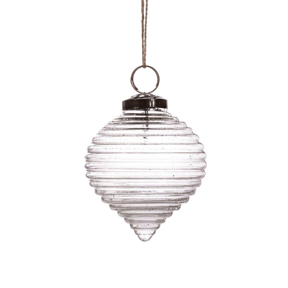 Sass & Belle Clear Recycled Glass Rippled Bauble