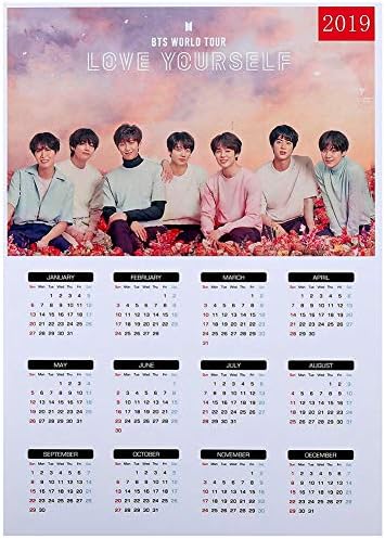 YEeyuTrwd BTS Bangtan Boys Blackpink Love Yourself Her/Tear/Answer 2019 Wall Calendar Poster Kpop Photo Bangtan Boys Wallpaper Calendar Yearly (A3/A4)(A3 01)