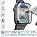 [2-Pack] Apple Watch serie 4 44MM Screen Protector, Huaiun [9H Hardness] [Anti-Scratches] [Anti-Fingerprint] Tempered Glass Screen Protector Film Compatible Watch serie 4 44MM [Black]