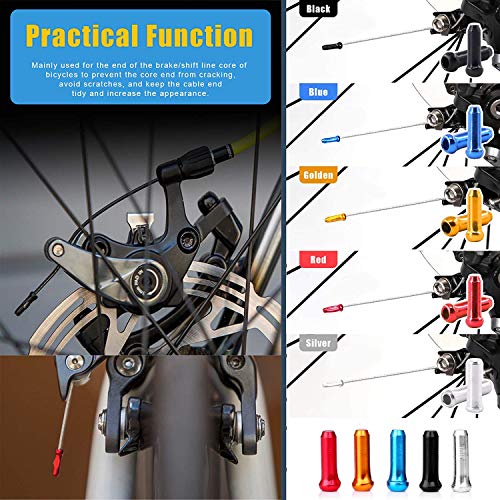 WZYTEU 150 stuks eindhulzen voor fiets, aluminiumlegering eindkappen fiets voor remkabel schakelkabel MTB fiets… - Image 5