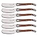 Laguiole By FlyingColors Cheese Knife Butter Spreaders Knife Set, Stainless Steel, Wood Handles, 6 Pieces.