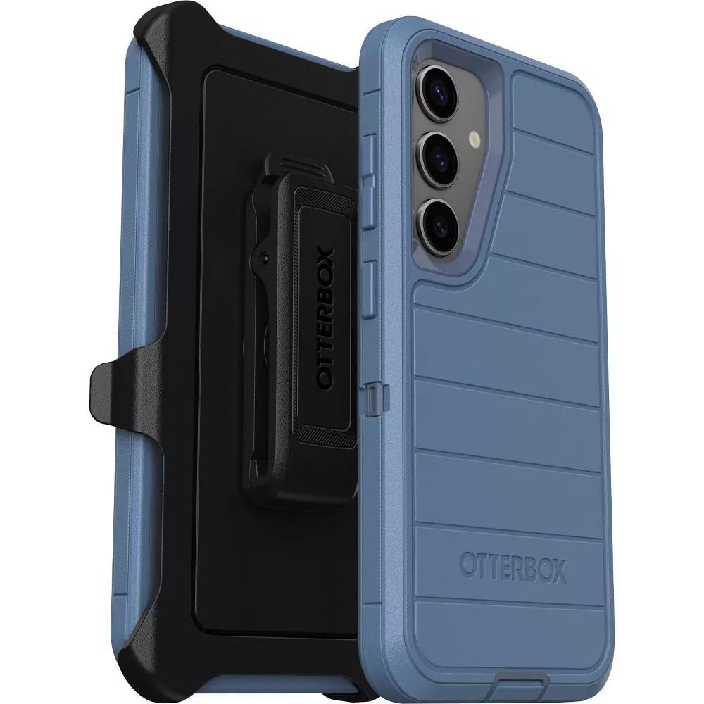 OtterBox Samsung Galaxy S24 (Only) - Defender Series Case - Baby Blue Jeans (Blue) - Screenless - Rugged & Durable - with Port Protection - Holster Clip Includes - Microbial Defense Protection