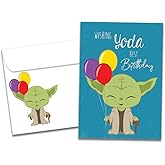 Tree-Free Greetings - Birthday Card - Artful Designs - 1 Card + Matching Envelope - Made in USA - 100% Recycled Paper - 5 x 7 - Yoda Best (GO61226)