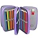 Samaz 72 Inserting Super Large Capacity Multi-Layer Students Pencil Case Pen Bag Pouch Stationary Case Makeup Cosmetic Case Bag (Purple)