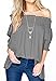 Relipop Women's Fashion Off Shoulder Tops Haft Sleeve Blouses Causal T-Shirts (Medium, Grey)