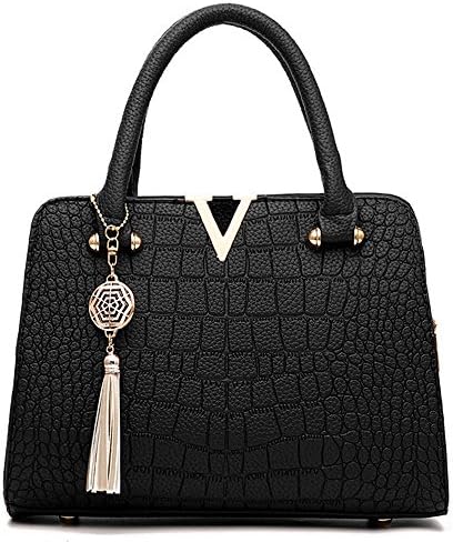 OYSOHE Women Fashion Handbag Shoulder Bag Purse Faux Leather Tote Ladies Tassel Crossbody Bags Leather Handbag Alligator Pattern Shoulder Bag