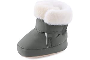 KAKU NANU Baby Booties Newborn Infant Furry Cozy Soft Slippers Socks for Boy Girl, Winter Non-Slip Crib Shoes with Warm Lining