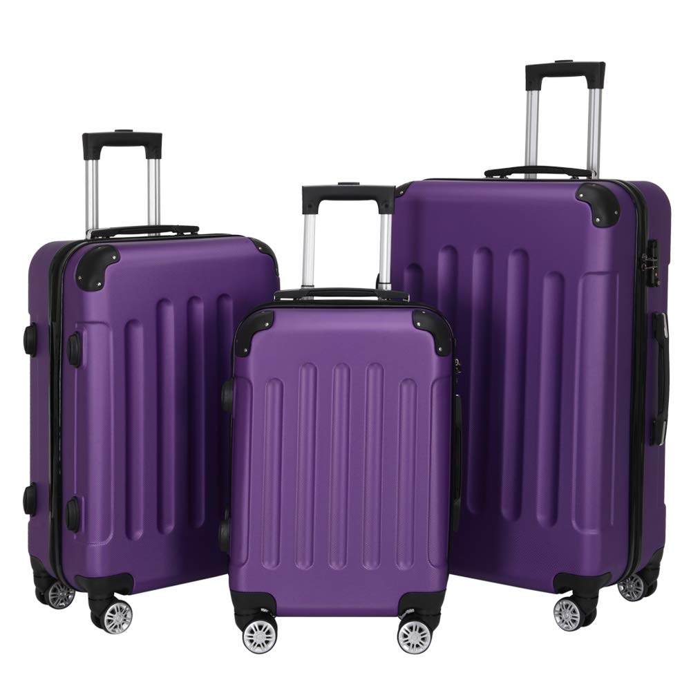 Photo 1 of ***REFERENCE***3 Piece Luggage Set Carry On Suitcase,Lightweight Travel Carry-on and Checked Luggage,Rolling Hard Shell Travel Suitcases,with Spinner Wheels TSA Locks,for Men, 20/24/28 Inch (Purple, 3 Piece)