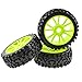 JIUWU 4-Pack Ultimate Off-Road 17mm Rc Vehicle Wheels and Tires - High-Performance Upgrade Car Rc Drifting Tires for 1/8 Scale Buggies with Exceptional Grip and Durability (Green)