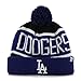 MLB Los Angeles Dodgers '47 Brand Calgary Cuff Knit Hat with Pom, Black, One Size