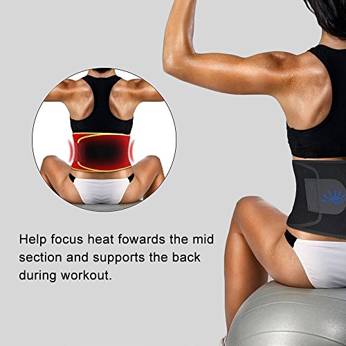 FTEOX Waist Trimmer,Waist Trainer Waist Trimmer Belt Weight Loss Wrap Fat Stomach Burner Ab Belt Belly sweat belt Body Shaper Back Lumbar Support with Sauna Suit for Women&Men (Black, Large)