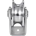 U Groove 3in Stainless Steel Heavy Duty Double Bearing Rigid Caster Sliding Gate Roller Wheel