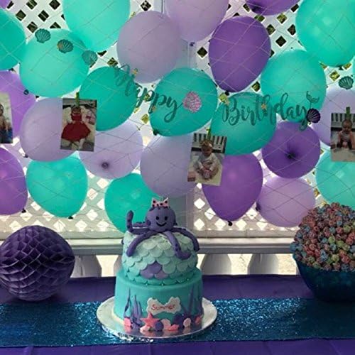 SS Cohen Mermaid Under the Sea Happy Birthday Banner for Birthday Party Decorations Happy birthday decorations,Baby Boy's first Birthday Banner,Burlap Highchair Banner for 1st birthday boy decorations
