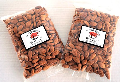 Wild Soil Almonds - Distinct and Superior to Organic, Steam Pasteurized, Probiotic, Raw, 2 Pack of 1LB Bags