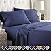 HC COLLECTION Bed Sheets Full Size Set, Hotel Luxury Platinum 1800 Series Brushed Microfiber Sheet w/Pillow Cases, Ultra Soft Lightweight 4 Pcs Bedding for Hot Sleepers Men Women Teens, Navy
