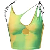 CAPE CLIQUE Y2K Tops Rave Outfits Sexy Tops for Women Party Club Night Halter Sleeveless 3D Body Print Summer Crop Tank Top